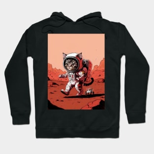 Astronaut cat on mars Hoodie